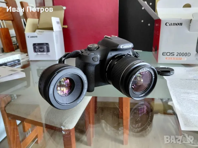 Чисто НОВ Canon EOS 2000D + обектив