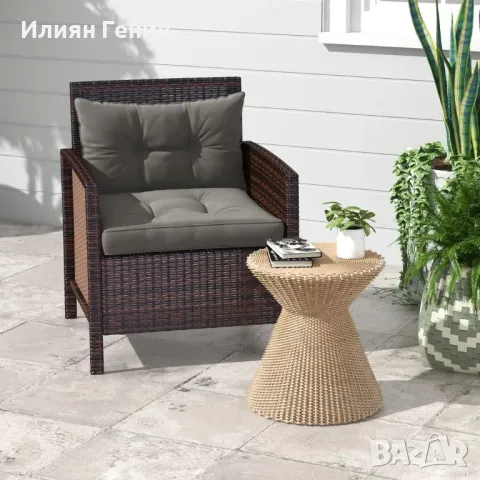 Комплект от 2 градински възглавници за седалки Outsunny, устойчиви на атмосферни влияния, с копчета, снимка 10 - Градински мебели, декорация  - 50374712