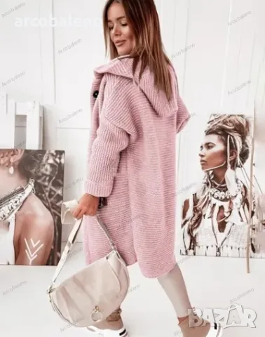 Дамска свободна жилетка с качулка, 9цвята , снимка 3 - Жилетки - 48409862