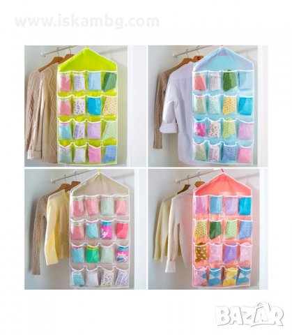 ВИСЯЩ ОРГАНАЙЗЕР ЗА ЧОРАПИ И БЕЛЬО 16 ДЖОБА - код 1698, снимка 5 - Органайзери - 33989625