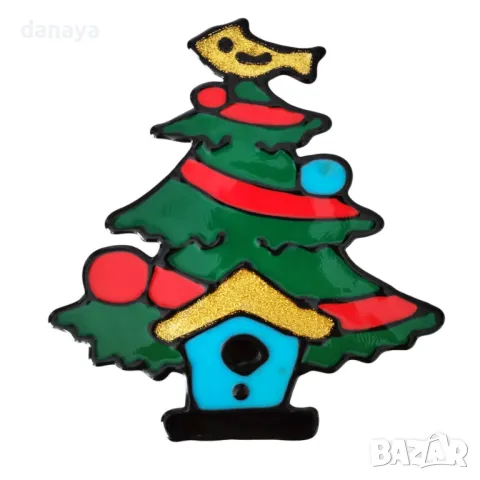 5551 Силиконов коледен стикер за прозорец, 15 см, снимка 5 - Декорация за дома - 48392175