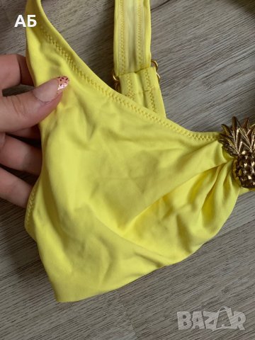 Жълт бански с висока талия от 2 части, снимка 9 - Бански костюми - 37598556