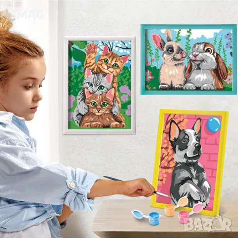 Paint & Frame Рисуване по номера Картина Смешни котенца S_1226649, снимка 5 - Рисуване и оцветяване - 49261960