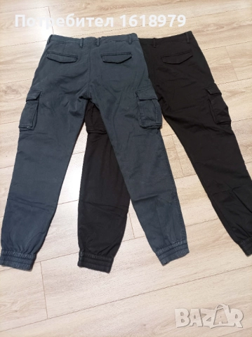 Ватиран Карго панталон - черен и графит, снимка 3 - Панталони - 52311428