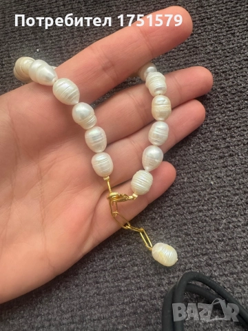 Нова гривна за крак с естествени перли