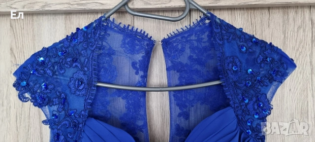 Официална дълга рокля в син цвят, снимка 5 - Рокли - 54327146