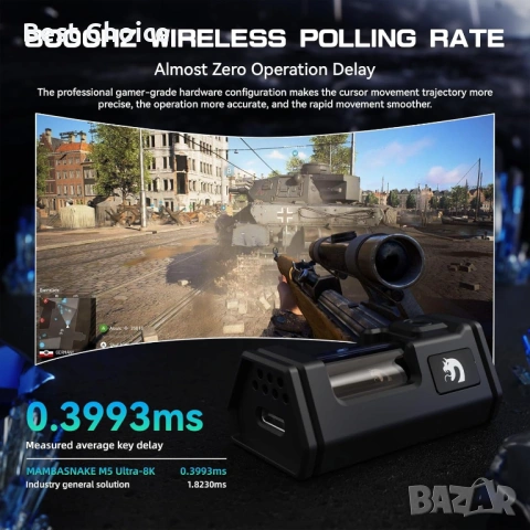 Гейминг мишка MAMBASNAKE M5 ултра лека карбонова безжична – 39 грама, снимка 9 - Клавиатури и мишки - 53058260