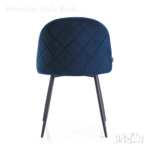 Дизайнерски син стол FARO – тапициран, стабилен и удобен, снимка 6 - Столове - 53990744