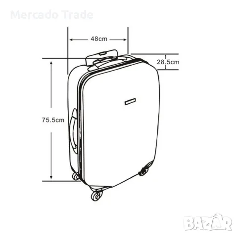 Куфар с колелца Mercado Тrade, 87л., Син, снимка 8 - Куфари - 47662451