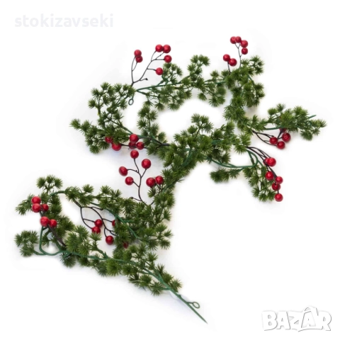 Гирлянда – бор с червени плодове, 180см