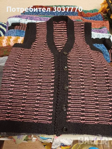 Жилетка без ръкави-Ръчно плетиво