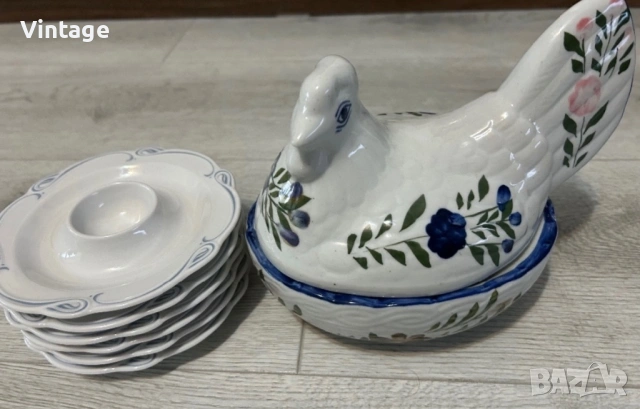 Старинен порцеланов комплект за празнични яйца , снимка 8 - Прибори за хранене, готвене и сервиране - 53981671