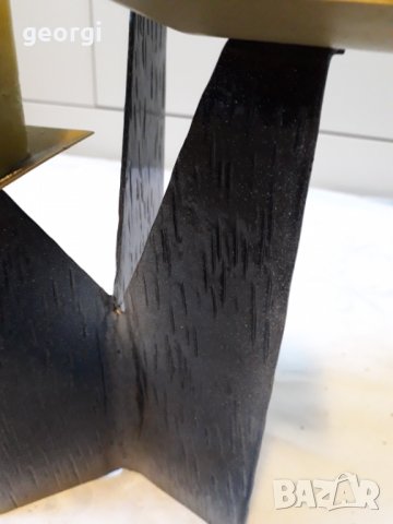 Метален свещник с три свещи, снимка 2 - Декорация за дома - 31553085