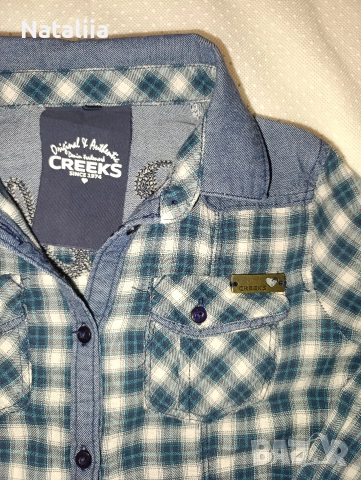 илна риза в каре „Greeks“ – 10 г / 140 см, снимка 3 - Детски ризи - 52827921