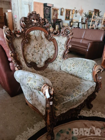барокова холова гарнитура 3+1+1 внос от Европа, снимка 6 - Дивани и мека мебел - 50644857