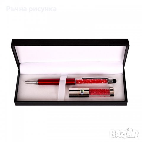Луксозен комплект "Счетоводител" химикал със стилус и USB в кутия, снимка 2 - Декорация за дома - 38395046