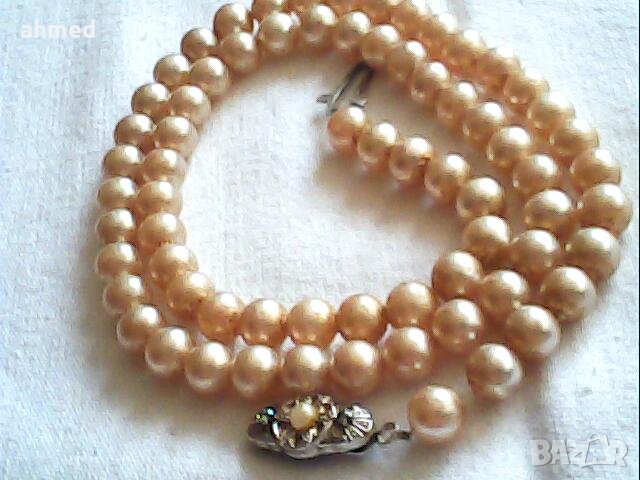 красиво колие от перли 4мм, снимка 6 - Антикварни и старинни предмети - 42198474
