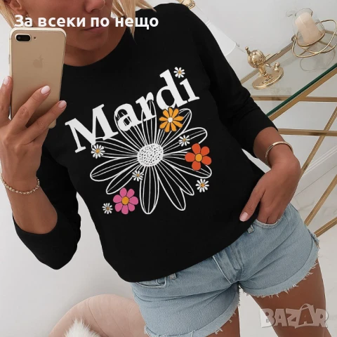 Дамска Памучна Блуза С Дълъг Ръкав - Налични Различни Цветове Код A839, снимка 3 - Блузи с дълъг ръкав и пуловери - 51389078