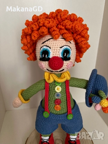 Плетена играчка клоун, снимка 7 - Плюшени играчки - 54071805