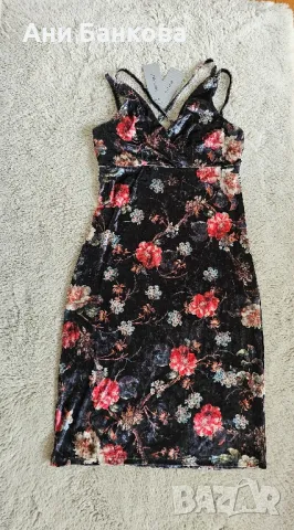 Рокля, нова, С, лек плюш, снимка 3 - Рокли - 50156055