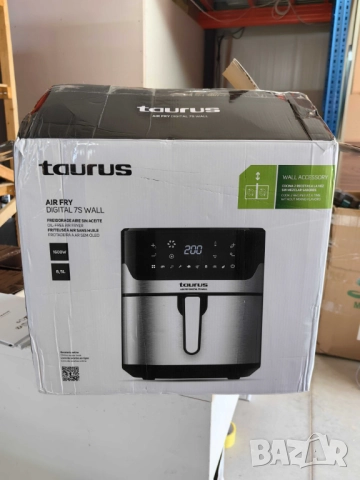 Мощен Air Fry Taurus Digital 7S Wall –  1600W с 6,5L обем и иновативен разделител за готвене без сме, снимка 8 - Друга електроника - 51896301