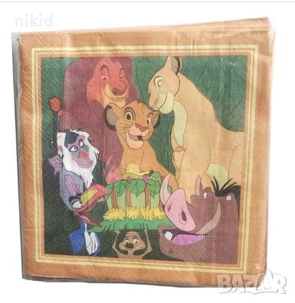 Цар Лъв Тимон Пумба Нала 10 парти салфетки за рожден ден, снимка 2 - Аксесоари за кухня - 42275506