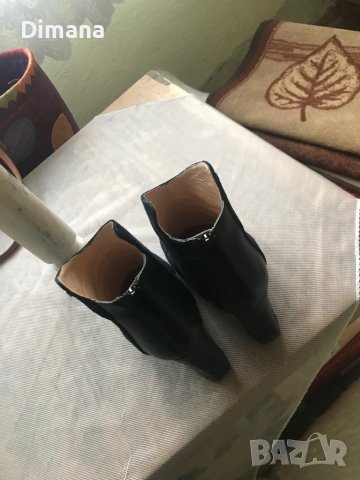 Боти тъмносини естествена кожа и велур, снимка 4 - Дамски боти - 38435599