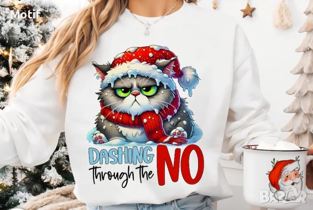 Коледни тениски с котки за цялото семейство