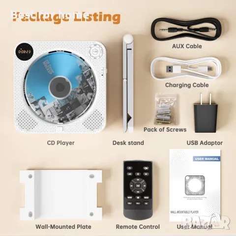 Преносим CD плейър с Bluetooth, снимка 2 - Други - 49638145