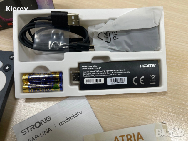 📺 STRONG LEAP-UNA Android TV Stick 2K – Smart TV с Android, снимка 4 - Части и Платки - 53901139