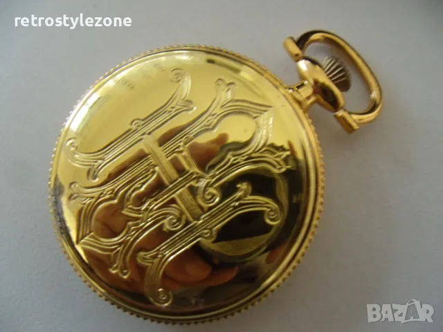 № 7974 джобен часовник   - кварцов механизъм  - работещ  - циферблат - седеф, снимка 5 - Джобни - 49754887