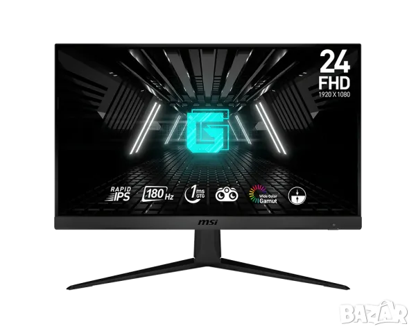 Гейминг монитор MSI G2412F, 23.8'', 180Hz, 1 ms, IPS, черен