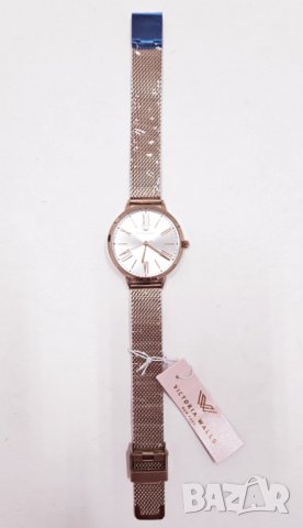 Златисто розов дамски часовник с верижка Victoria Walls, снимка 3 - Дамски - 42112587