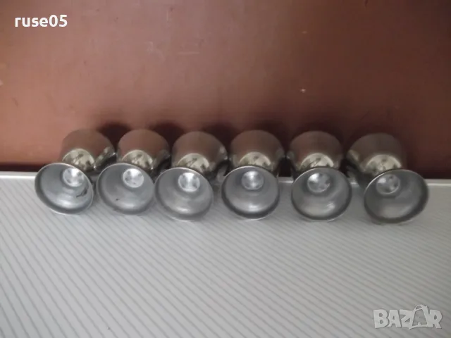 Лот от 6 бр. чаши малки метални алпака, снимка 6 - Чаши - 47736367