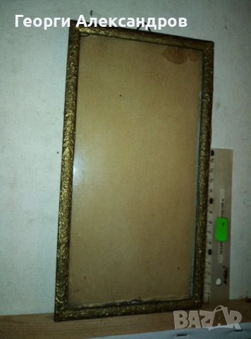 СТАРИННА ДЪРВЕНА РАМКА за СНИМКИ / ГРАФИКА / ГОБЛЕН със ЗЛАТЕН ВАРАК и СТЪКЛО, снимка 7 - Антикварни и старинни предмети - 42209160