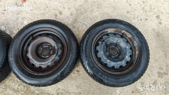 4бр. железни джанти 15ки със зимни гуми, снимка 3 - Гуми и джанти - 52351646