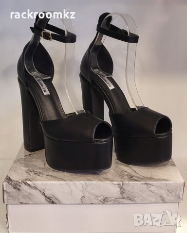 Модни дамски обувки на висок ток и платформа в черен цвят, снимка 2 - Дамски обувки на ток - 40132242