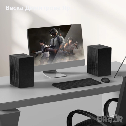 Комплект активни стерео колони Elimavi BT-04 30W с 4" говорители и тон контрол (настолни/рафтови), снимка 2 - Друга електроника - 52104303