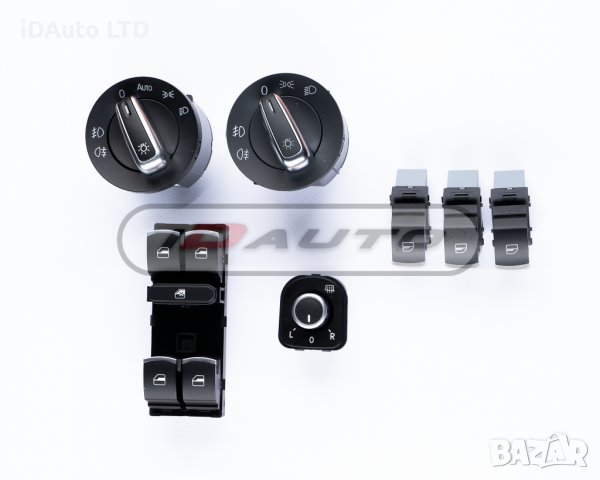 Конзола стъкла, Vw, бутони копчета ,ключ за фарове, хром, golf, Passat, снимка 3 - Аксесоари и консумативи - 37255772