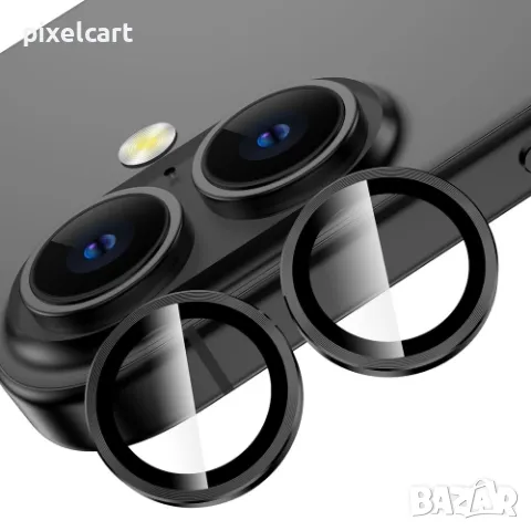 Стъклени протектори за камера Lens Fulm за iPhone 16 / 16 Plus, Черен, снимка 2 - Фолия, протектори - 47902409