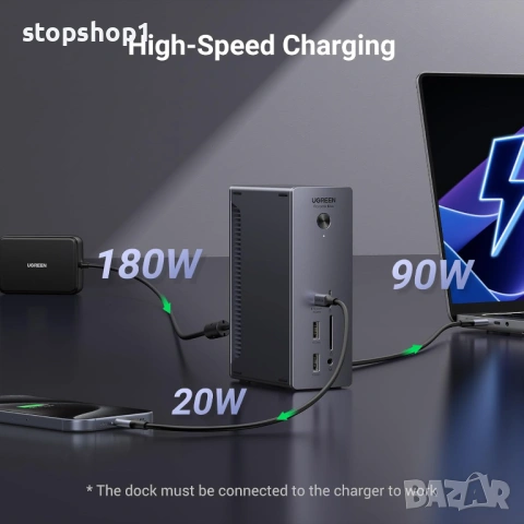 UGREEN Revodok Max 213 Thunderbolt 4 докинг станция, 13-в-1, единичен 8K или два 4K@60Hz дисплея, 90, снимка 7 - UPS захранвания - 54082041