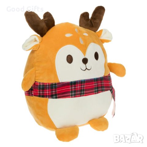 Коледна плюшена играчка-възглавничка, Коледен елен, 30см, снимка 2 - Плюшени играчки - 42792838