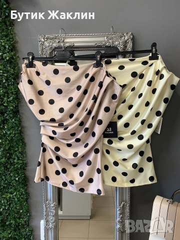 Ефектни блузки в актуален принт на точки 