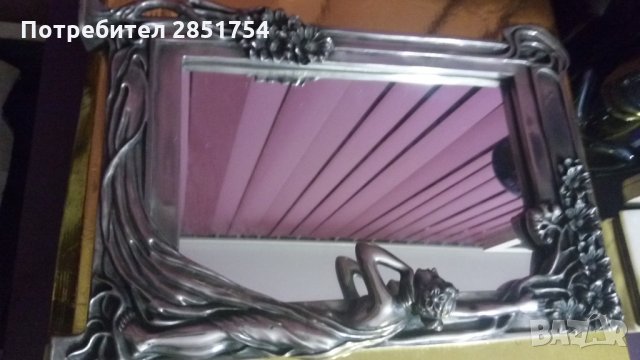 Колекционерско огледало с масивна посребрена рамка, снимка 2 - Други ценни предмети - 31223179