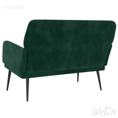 vidaXL Пейка, тъмнозелена, 108x79x79 см, кадифе, снимка 5 - Дивани и мека мебел - 56147272