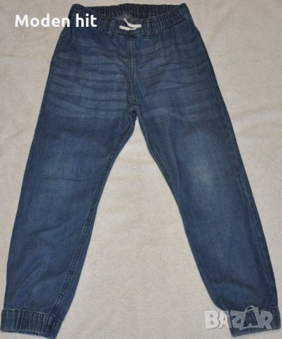 H&M дънки с ластици на талията и крачолите размер 134 см., снимка 1 - Детски панталони и дънки - 34121998