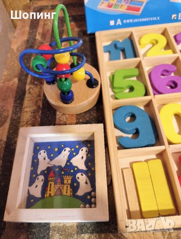 Комплект дървени образователни играчки, снимка 6 - Други игри - 35218323