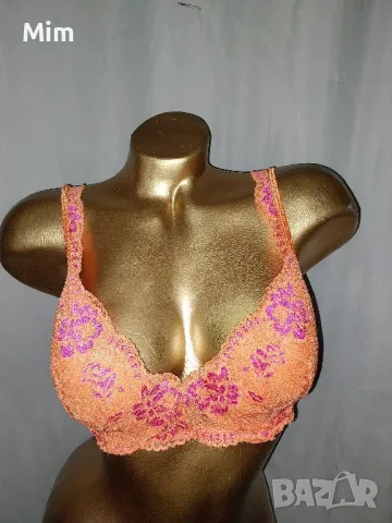 85 В/С Дантелен сутиен в оранжево , снимка 3 - Бельо - 48448148