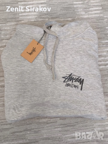 Stussy London Hoodie - Сиво, Размер L/XL - Нов с етикет