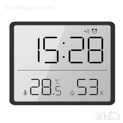 Модерен LED дигитален настолен часовник с температура влага магнит за стена на батерии влагомер, снимка 8 - Други - 51039860